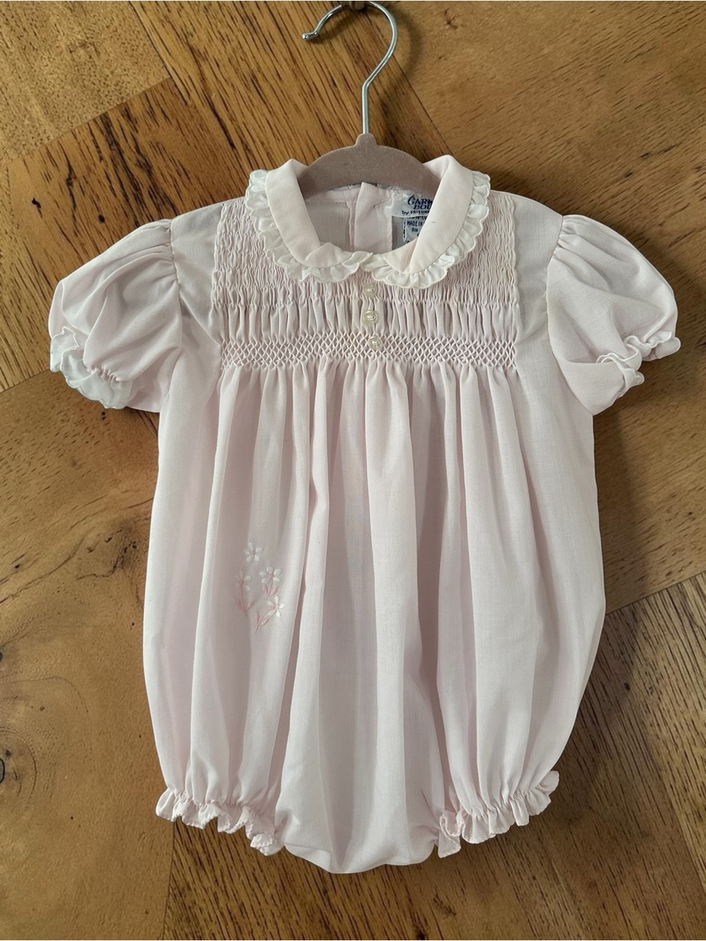 Vintage Baby Girl Smocked Bubble - Carriage Boutiques 9 months